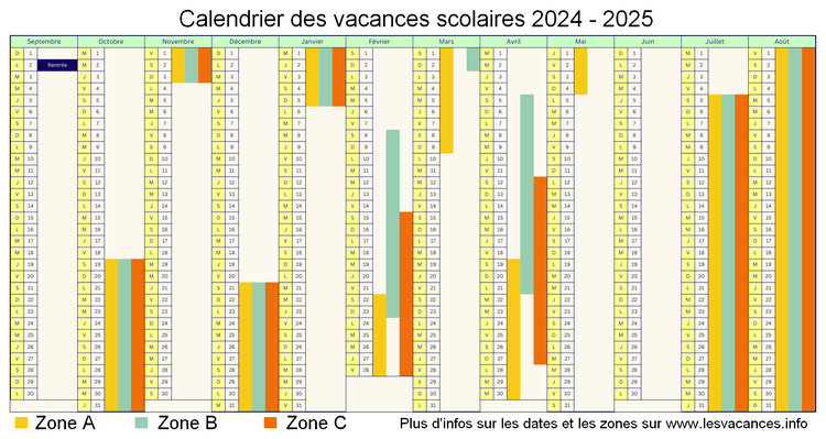 calendrier vacances scolaires